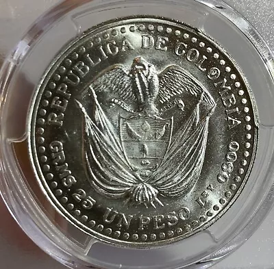 1956 Colombia PESO Silver Coin PCGS MS66 200TH ANN POPAYAN MINT • $145