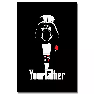 Darth Vader Art Funny Poster Movie Film Wall Picture Print Room Decor 24x36 Inch • $8.54