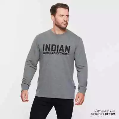 * Genuine Indian Motorcycle Men's Logo Chain Stitch Sweatshirt 2833277- • $77.07