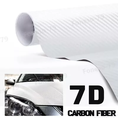 12  X 60  White Carbon Fiber Vinyl Film Wrap 3D Bubble Free Air Release 1ftx5ft • $6.59