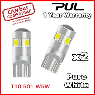 T10 501 W5w 5 Smd Led Xenon Hid White Car Side Light Bulbs Error Free Canbus 12v • £6.99