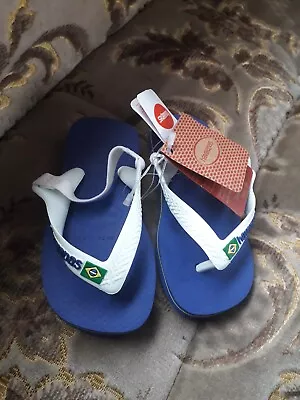 Havaianas Flip Flops Boys Baby Toddler Elasticated Ankle Strap Summer Size 7 • £5.99