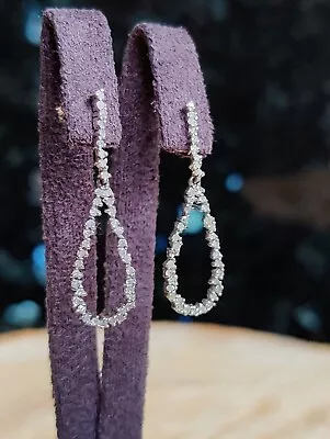 £99 • Buy Sterling Silver 925 Diamond Drop/Dangle Style Pave Earrings 