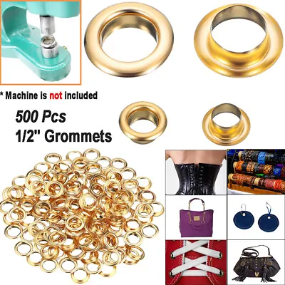 500 Grommet Kit #4 1/2  Inside Diameter Punch Setting Tool Metal Eyelets +Washer • $11.99