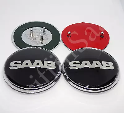 2 X Saab Nevs 95 9-5 Berlina Badge Set 1998-2005 Front Bonnet Rear Boot Emblem • $42.01