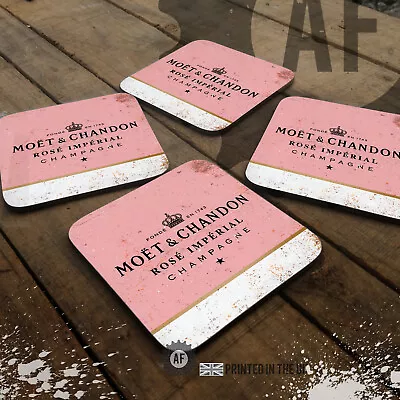 Champagne Drinks Coaster Kitchen Table Party Glossy Print Gift Birthday Fizz Her • $17.14