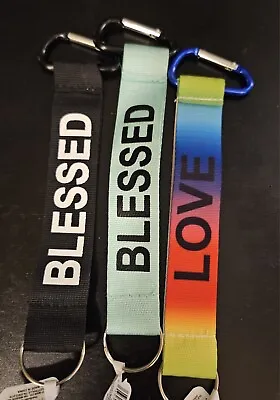 Set Of 3 Inspirational Keychains / Mini Lanyard.  Blessed. Love. New With Tags • $3.75
