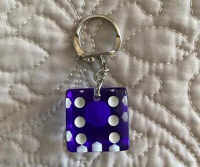 $6.99 • Buy Purple Die Plastic Souvenir Keychain Vintage Casino Gambling 
