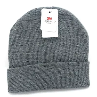 3M Thinsulate Knit Gray Beanie Hat Insulated Double Layer Warm Unisex One Size • $5.45