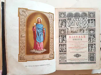 MISSALE ROMANUM /Leather/ + Missae Propriiae (ext. Rare) (1886 Regensburg) • $204.12