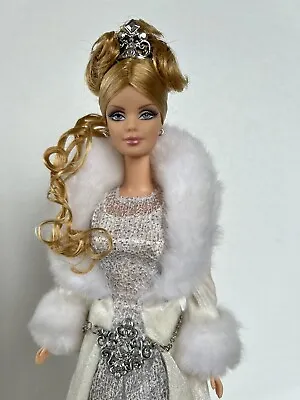 Holiday Visions Winter Fantasy Gown Barbie Doll 2003 Blonde Mackie Goddess Face • $12