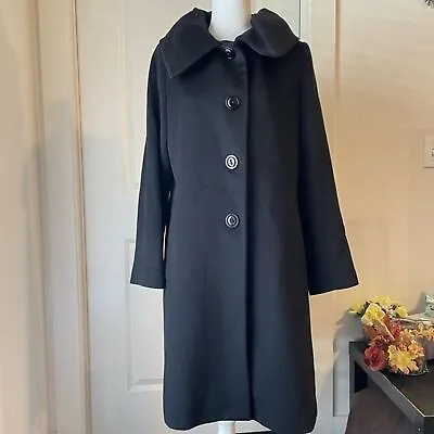 Cinzia Rocca Colombo Italian Wool Black Coat Size 12 • $45