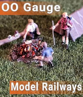 Campfire With Flicking LED. OO Gauge. Made Painted And Ready To Place. • £9.50