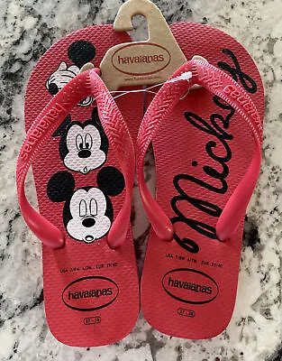 BRAND NEW HAVAIANAS Unisex Rubber Disney/Mickey Mouse Flip Flops Size 7/8 • $14
