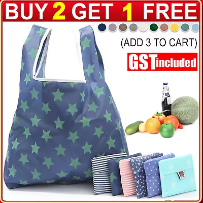 Nylon Reusable Foldable Recycle Grocery Shopping Carry Bags Tote Handbags Eco • $2.59