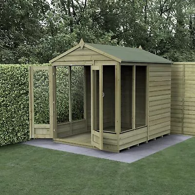 Forest 4LIFE Apex Summerhouse 6x8 Double Door 5 Window Garden Shed • £724.99