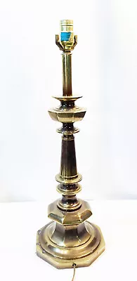 Vintage Leviton Heavy Brass Table Lamp MCM Hollywood Regency 24  • $117.77