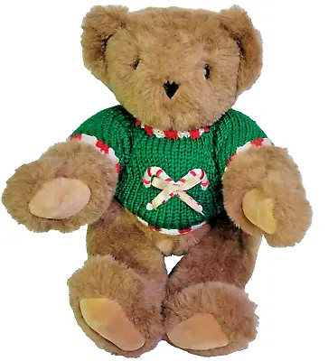 Vermont Teddy Bear Christmas Sweater Jointed 15  Plush Holiday Bear Made In USA • $23
