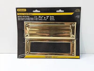 Stanley Classic Solid Brass Exterior Door Mail Slot With Back Plate 7 3/8 X2   • $20.96