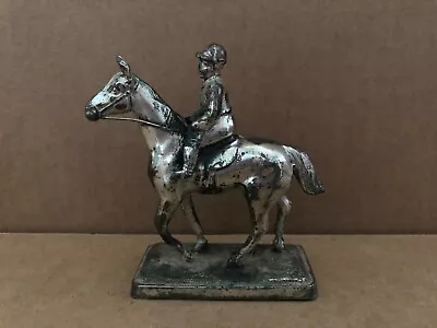 Vintage CAST POT METAL Horse Jockey Equestrian Figurine Statue Made In Japan • $29.99