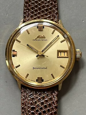 Mido Ocean Star Powerwind Gold Plated Vintage Mans Wristwatch Running!! • $81