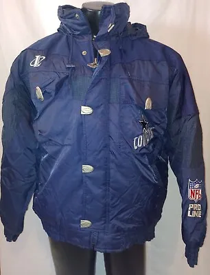 Vintage NFL Pro Line Dallas Cowboys Logo Athletic Puffer Coat XL Rolled Hood  • $59.99