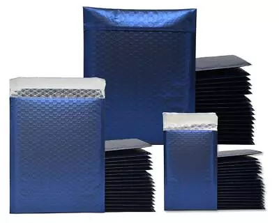 Midnight Metallic Blue Bubble Mailers 8x12 6x10 4x8 Assorted Shipping Pack • $10.95