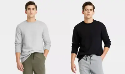 Mens Fleece Sweatshirt Size Gray L Black M L XXL Crewneck Goodfellow & Co • $11.62