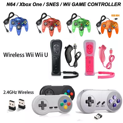 Wired USB N64 Gamepad Controller Wireless SNES Motion Plus Remote Wii Nunchuck • $20.99