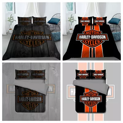 $36.90 • Buy Harley Davidson Quilt/Doona/Duvet Cover Pillowcase Bedding Set 