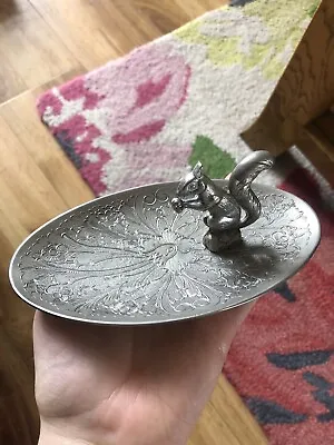 £10 • Buy Silver Plated Squirrel On Trinket Tray, By Seba, Made In England,vintage