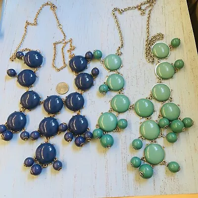 Bubble Necklace Lot Blue Green Silver Gold • $18