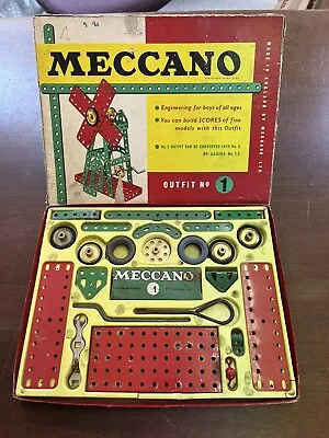 Vintage Meccano Outfit 1 From 1961 100% Complete In Original Box With Manual • £42.50