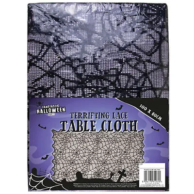 Halloween Lace Tablecloth - House Party Decoration Tableware Cobweb Cover • £3.29