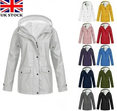 Women Waterproof Rain Ladies Fleece Lined Warm Jacket Winter Coat TOP Outdoor  • £19.99