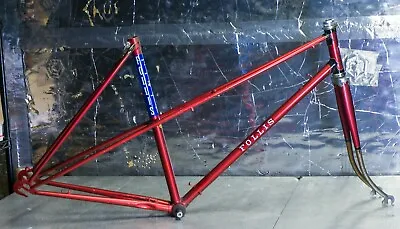 Follis Mixte Bike Frameset Vintage France Red 50cm Lugged Steel Frame Fork 1970s • $259
