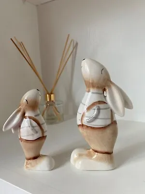 £15.99 • Buy White Beige Easter Bunny Rabbit Ornament / Shelf Sitter / Home Decoration
