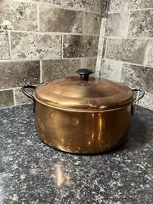 Vintage Copper Pot With Handles And Lid • $35.89