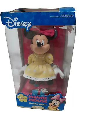 WALT DISNEY Birthday Minnie Mouse ~ Brass Key Keepsake Porcelain Doll ~ 2004 • $22