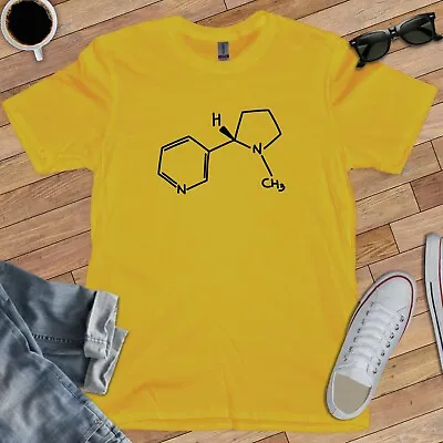 NICOTINE MOLECULE T-SHIRT (coffee Tea Cigar Drug Smoke Vape Juice Cigarette ) • $17.04