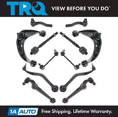 TRQ 12 Piece Steering Suspension Kit Control Arms Tie Rods Sway Bar Links New • $259.95