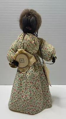 Vintage Folk Art Oddity Dried APPLE HEAD Doll Woman 10.5   Tall • $11.19