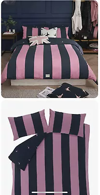 £69 • Buy Jack Wills Bedding Heritage Stripe Navy-Pink X2 Pillowcases Duvet Set £79 KING