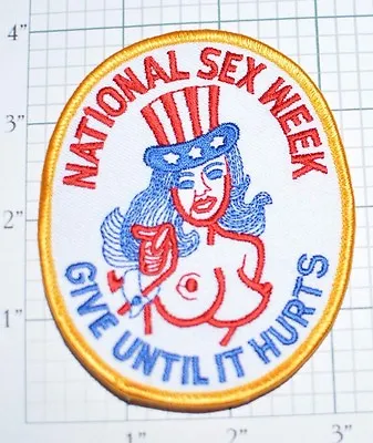 NATIONAL SEX WEEK Funny Iron-On Vintage Embroidered Patch Jeans Jacket Vest Bag • $11.47