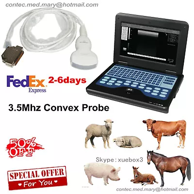 USAVeterinary Laptop Ultrasound Scanner Machine 3.5mhz Convex Probe VET Animal • $1249