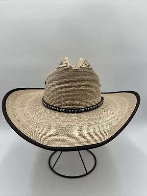 Cody James Natural Straw Leather Banded Cowboy Hat Men Size 7 • $24.99