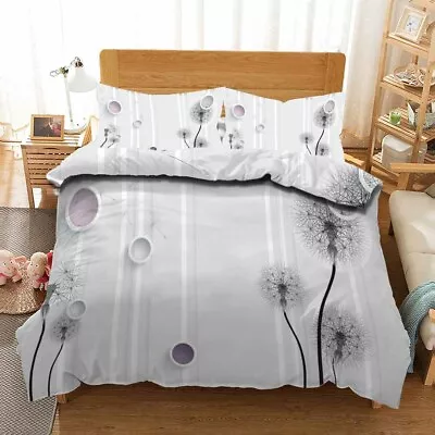 Dandelion Powder 3D Printing Duvet Quilt Doona Covers Pillow Case Bedding Sets • £92.43