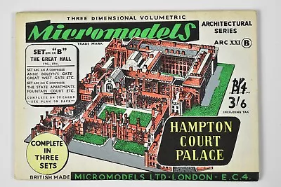 1954 Sealed Unopened Micromodels Arc21 B Hampton Court Palace Great Hall Cardkit • £10