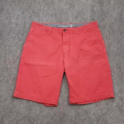 H&M Shorts Men 34 Red Chino Outdoors Pockets Casual Flat Front Adult 9in • $11.99