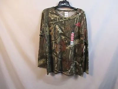 Mossy Oak Shirt Womens 2XL Camouflage Pink Long Sleeve Cotton Polyester Tee New • $14.99